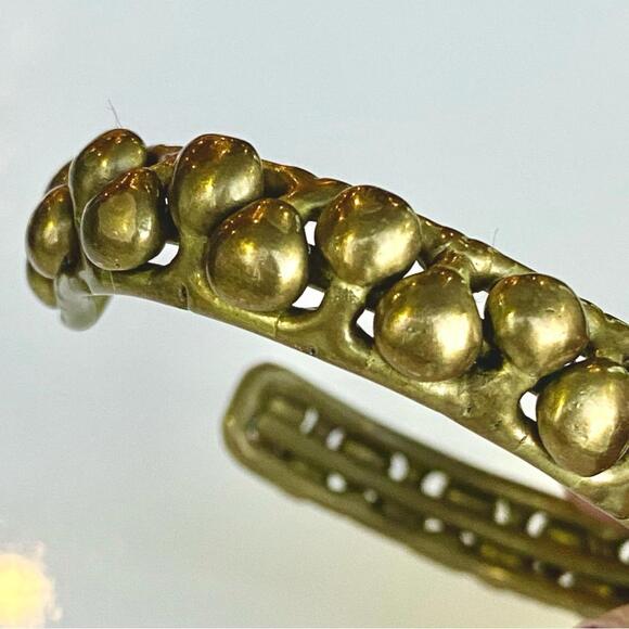 Vintage MCM Brutalist Brass Statement Cuff Bracelet 70s - Picture 3 of 7